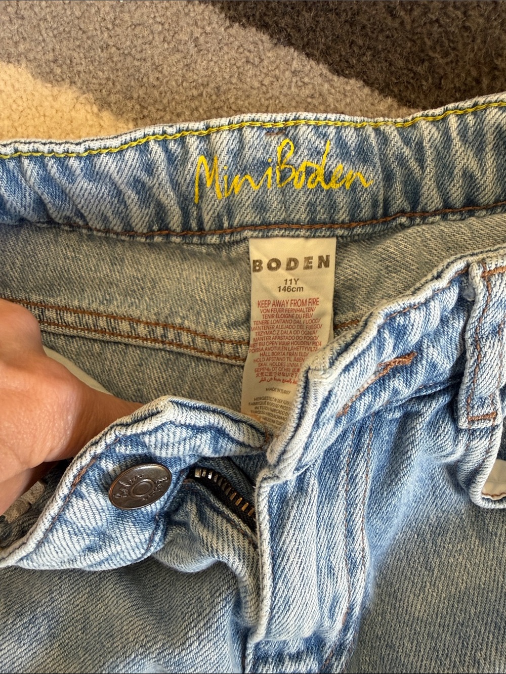 Mini Boden Light Blue Kids Denim Skater Jeans